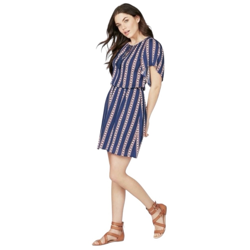 JustFab Gauze Print Dress EUC